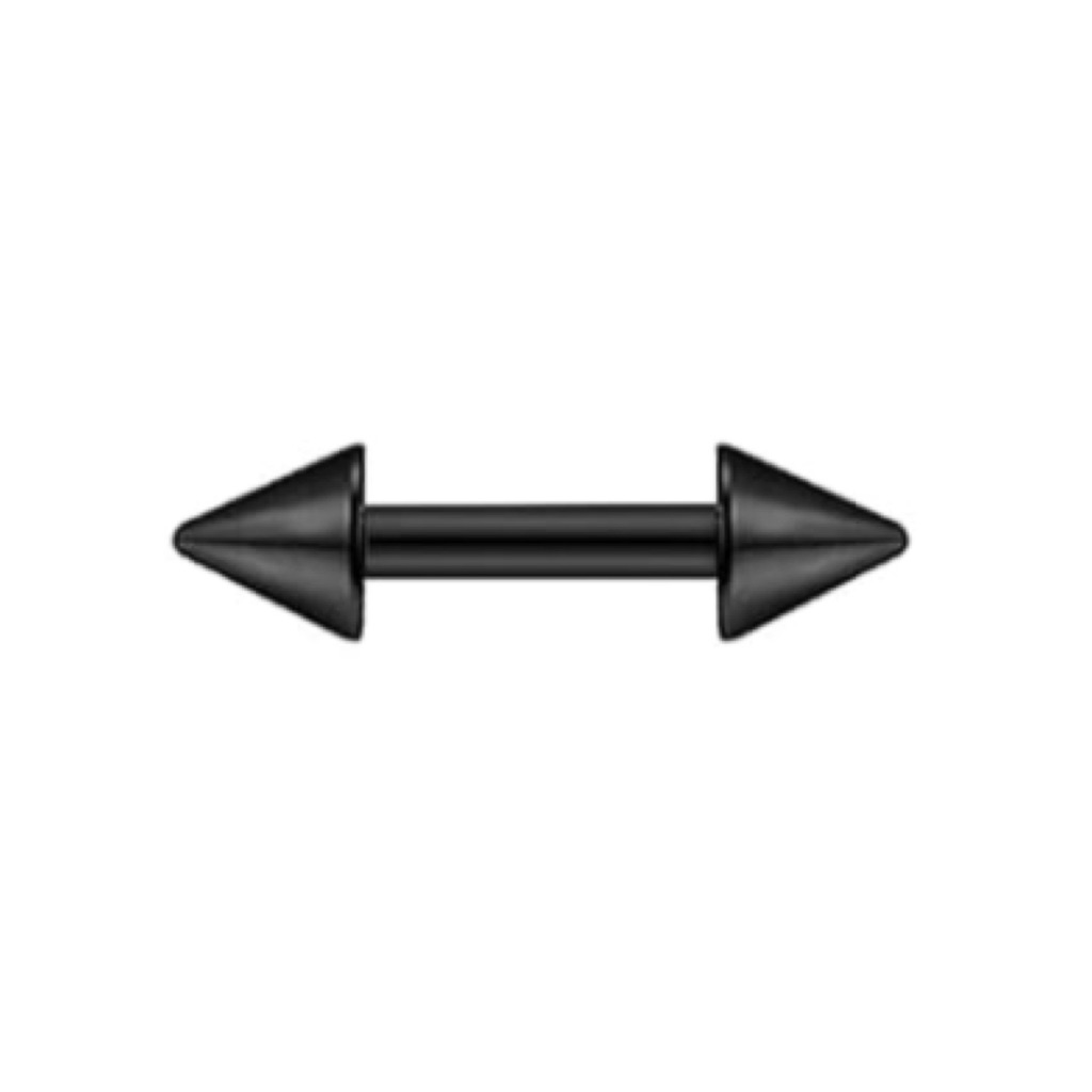 Black Spike Barbell Earring 16g 7mm 3mm Cone Stud For Lobe Tragus Conch 15$